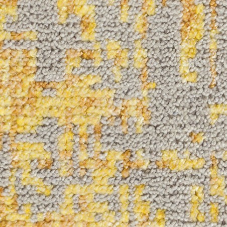 Tapis Design Noué Main Reflect Jaune Et Gris Par Ligne Pure