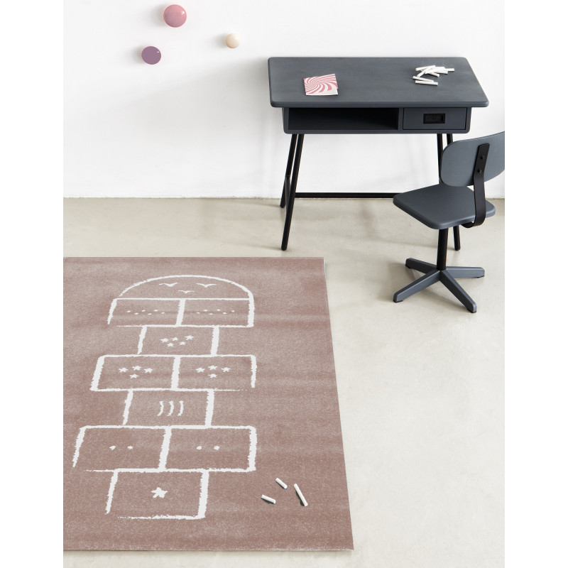 Tapis Chambre Enfant Marelle Rose Poudre