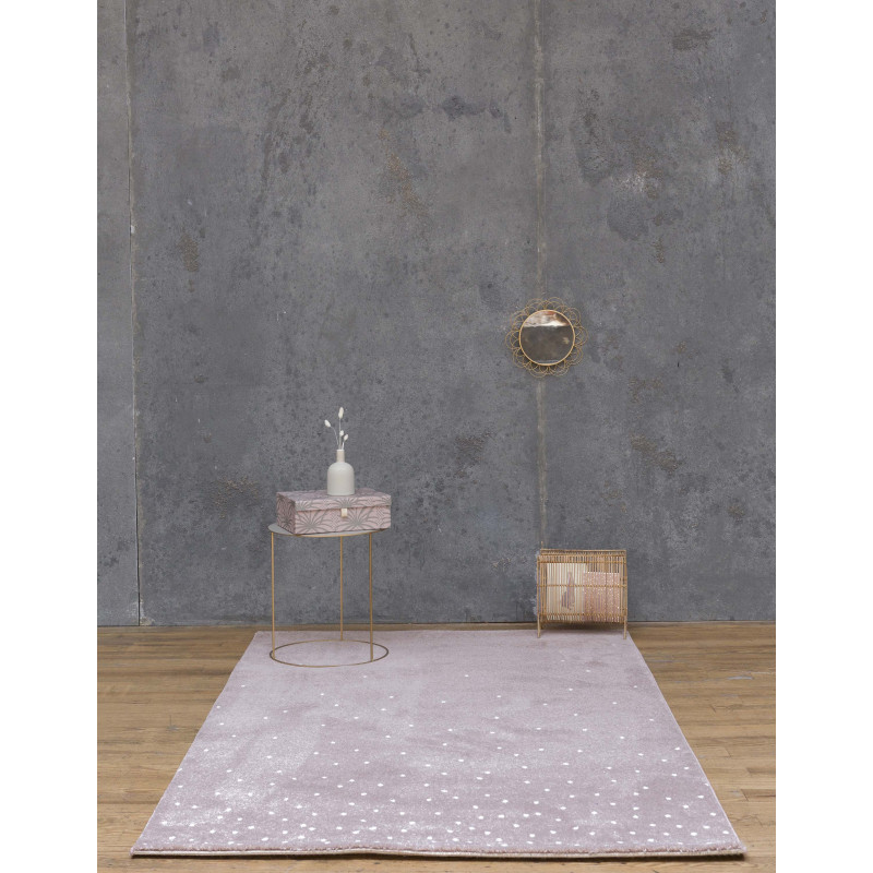 Tapis Chambre Enfant Confettis Vieux Rose