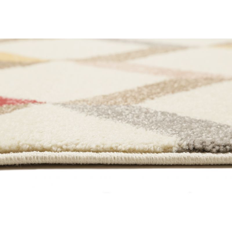 Tapis salon rerand en polypropylène doux et soyeux oeko tex® Couleur écru  Dezenco