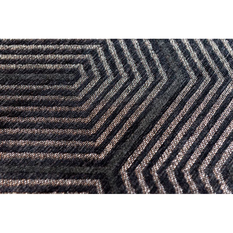 Tapis moderne tissé plat Austin Black par Joseph Lebon