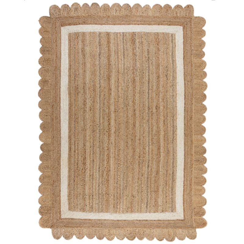 Tapis de salon en jute forme originale Grace naturel