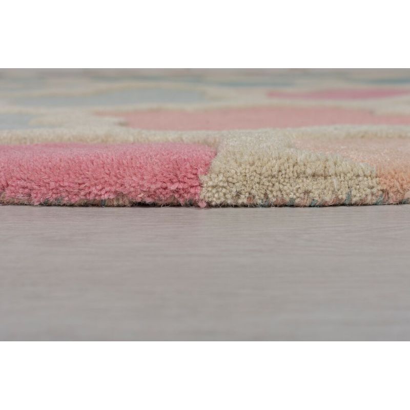 Tapis de salon rond rose en laine tuftée main Ply par Gan Rugs -  Inspiration Luxe