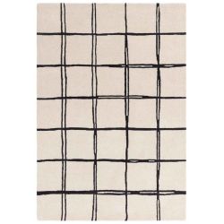 Grand tapis blanc et noir 170x240 cm, tapis blanc, tapis abstrait, tapis  salon, tapis scandinave, tapis chambre, tapis coton moderne -  France