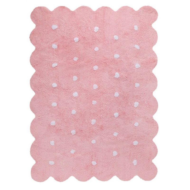 Tapis Lavable Biscuit Rose