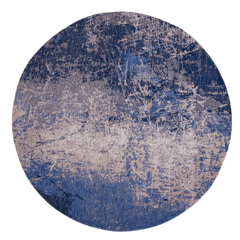 Tapis de Salon rond Design Mad Men Cracks Bleu