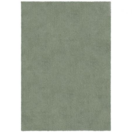 Tapis en polyester recyclé vert sauge Snuggle Fluffy