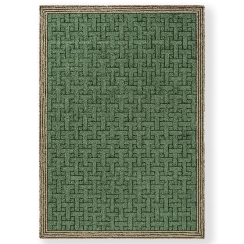 Tapis exterieur interieur100% PET Monogram Jade Green