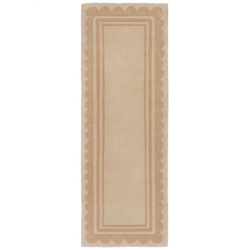 Tapis de couloir en laine beige naturel Lois