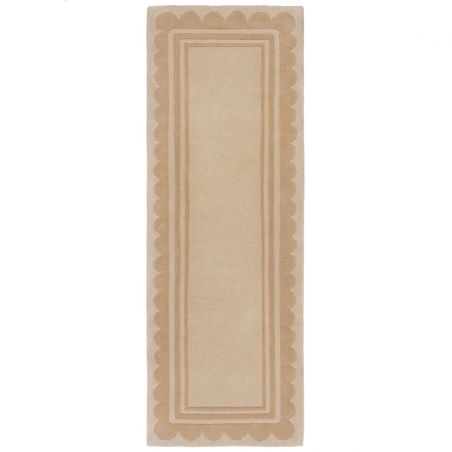 Tapis de couloir en laine beige naturel Lois