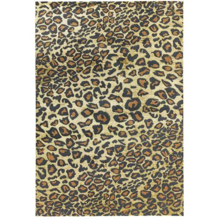 Tapis contemporain en polyester Léopard