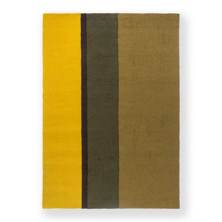 Tapis exterieur en PET recyclé Jaune Stripe