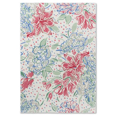 Tapis exterieur fleuri 100% PET recyclé Lilith Poppy Red