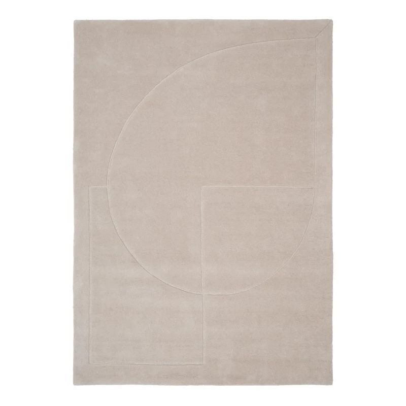 Tapis de salon en relief beige Lineal Poem