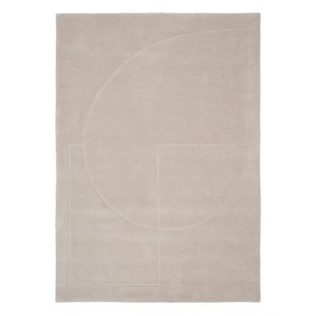 Tapis de salon en relief beige Lineal Poem