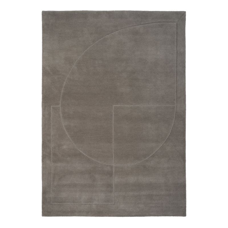 Tapis de salon en relief gris Lineal Poem