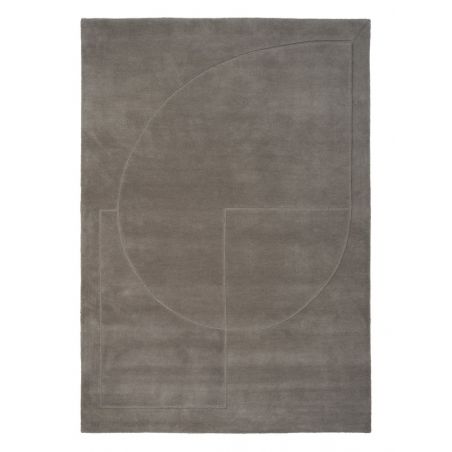 Tapis de salon en relief gris Lineal Poem