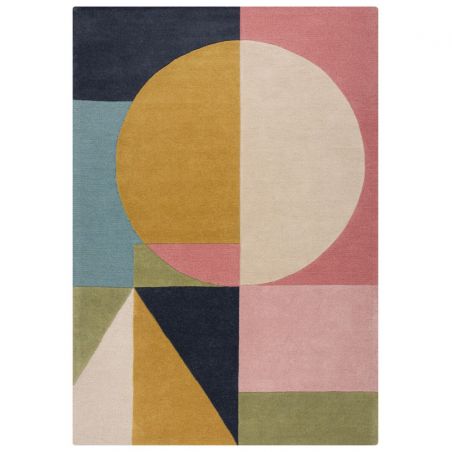 Tapis design en laine multicolore Bright