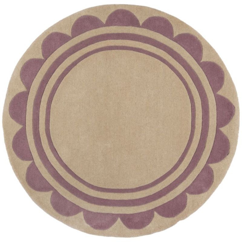 Tapis en laine mauve Lois rond