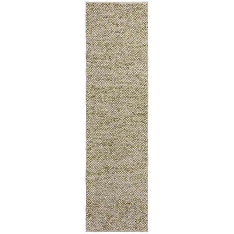 Tapis en laine effet bulles Vert chiné Minerals couloir