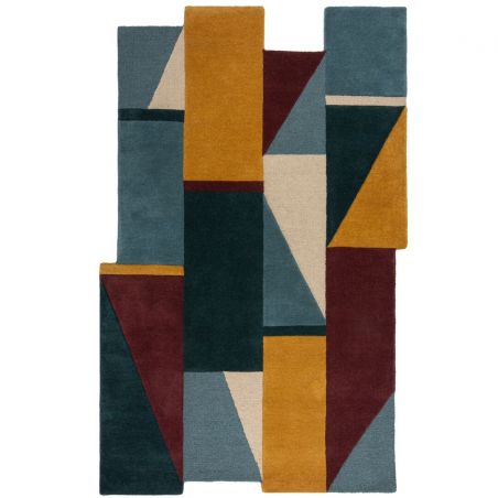 Tapis en laine forme originale multicolore Shuffle