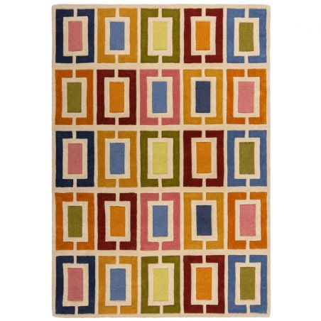 Tapis moderne multicolore Retro Blocks