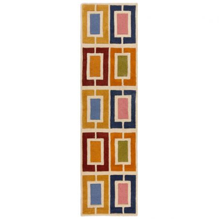 Tapis moderne multicolore Retro Blocks couloir