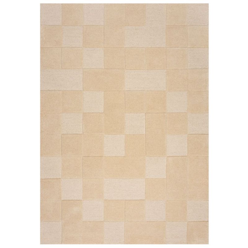 Tapis de salon moderne géométrique moderno Damier naturel