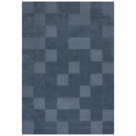 Tapis en laine bleu Checkerboard