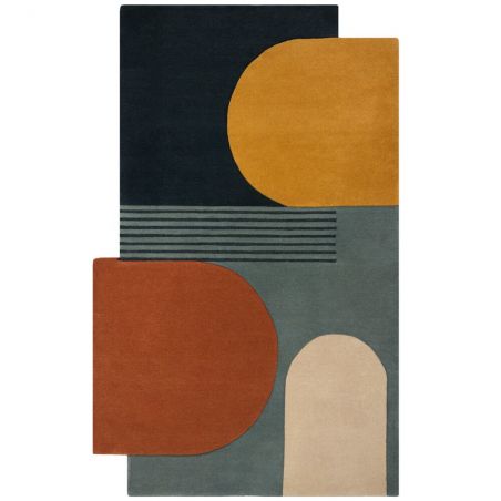 Tapis de salon forme originale moderno Abstract Losange multicolore