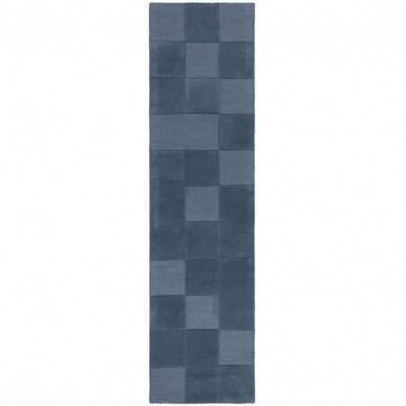 Tapis en laine bleu Checkerboard couloir