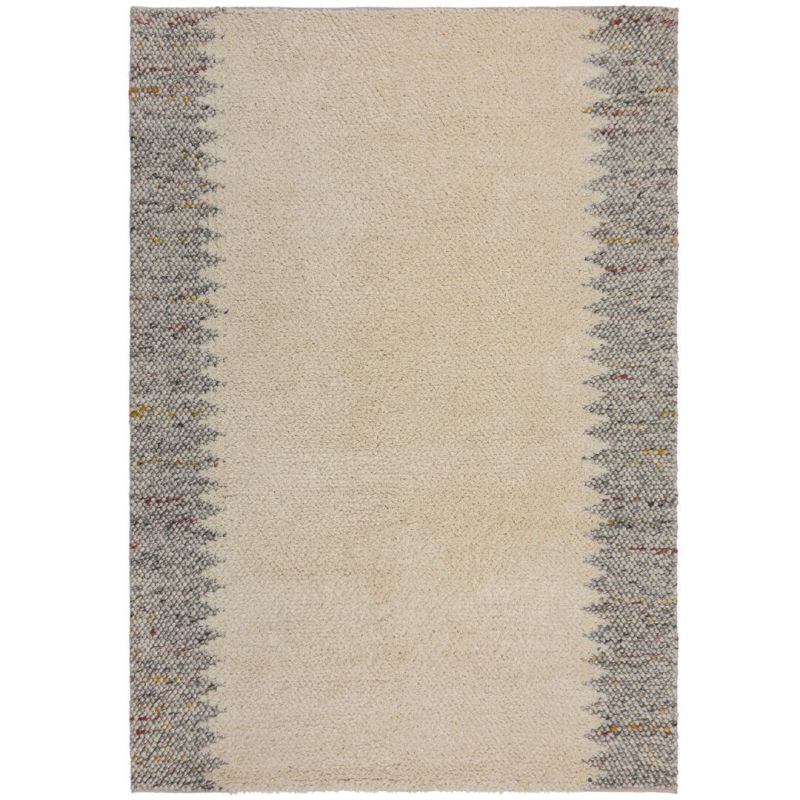 Tapis en laine effet relief gris Minerals Border