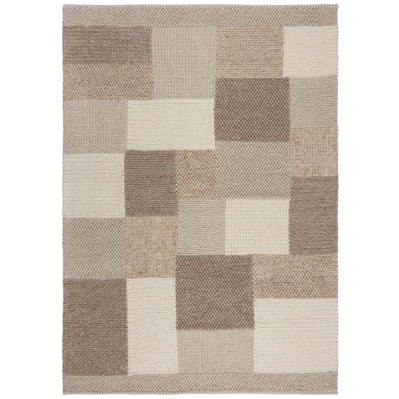 Tapis en laine beige Patchwork 