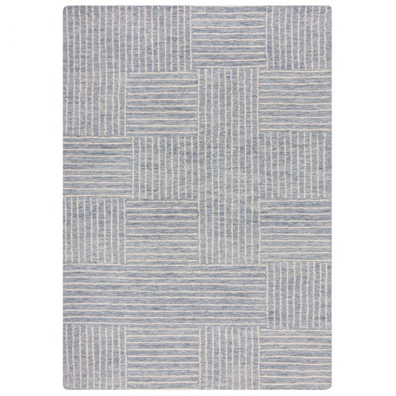 Tapis original en laine bleu Check