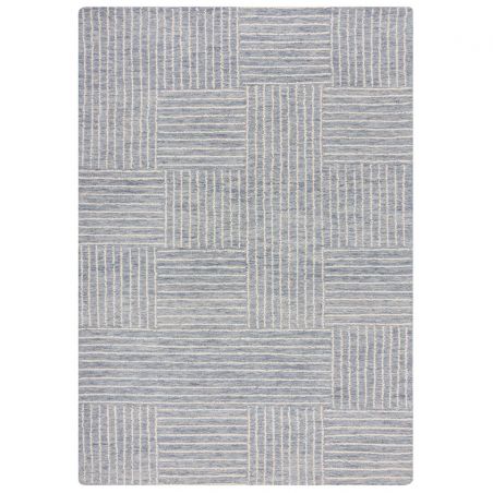 Tapis original en laine bleu Check