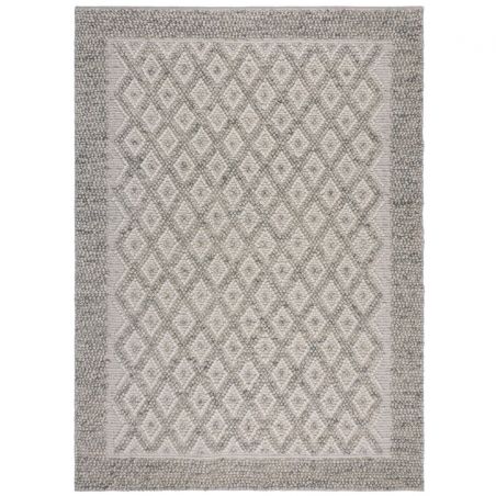 Tapis en laine effet relief beige Border