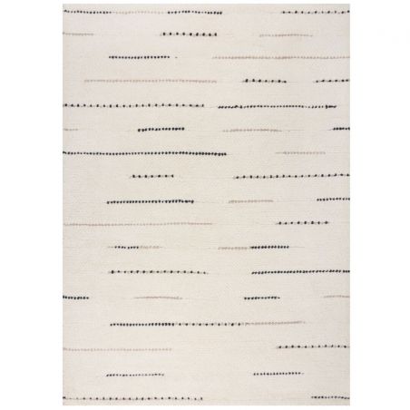 Tapis moderne en laine blanc Dottielinear