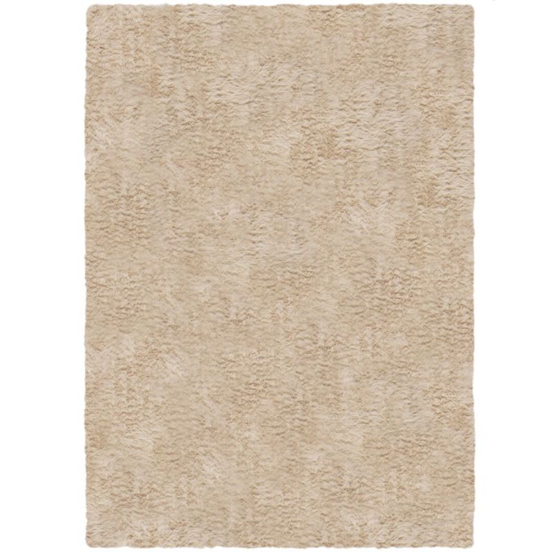 Tapis fausse fourrure effet relief beige Alpine