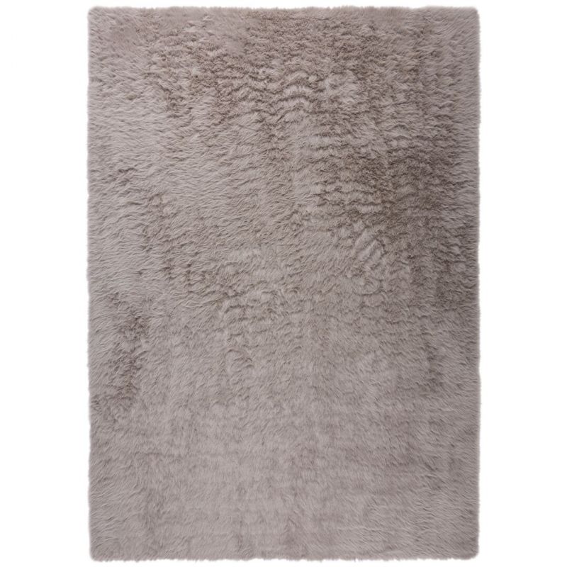 Tapis fausse fourrure effet relief gris Alpine