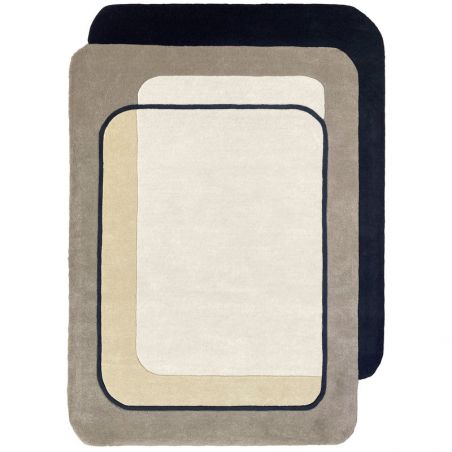 Tapis original en laine gris Echo