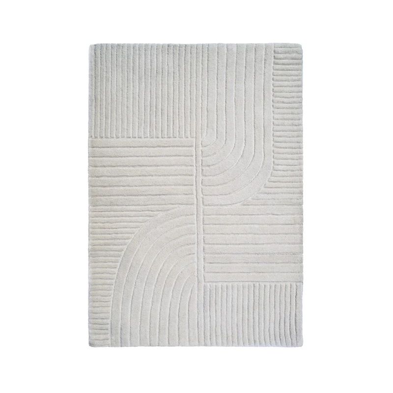 Tapis design motifs en relief blanc Equivok