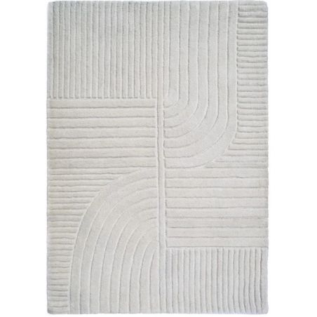 Tapis design motifs en relief blanc Equivok