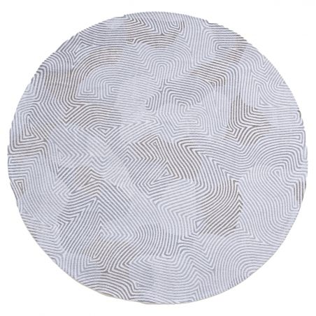 Tapis de bureau abstrait en polyester Coral blanc et beige