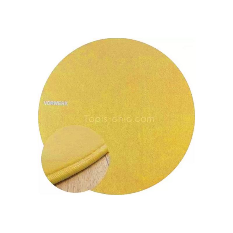 Tapis sur Mesure Rond Jaune gamme Modena