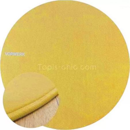 Tapis sur Mesure Rond Jaune gamme Modena