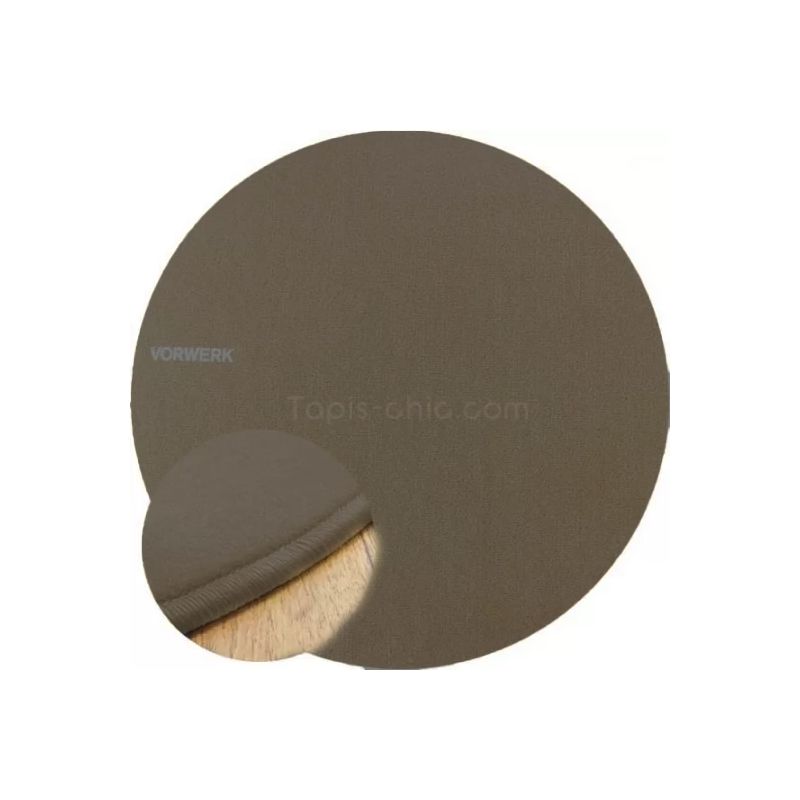 Tapis sur Mesure Rond Marron Café gamme Modena