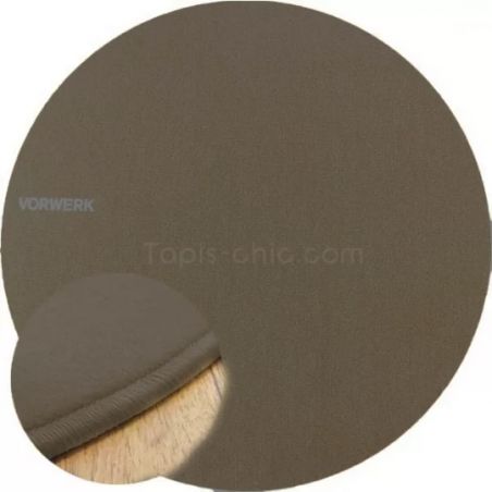 Tapis sur Mesure Rond Marron Café gamme Modena