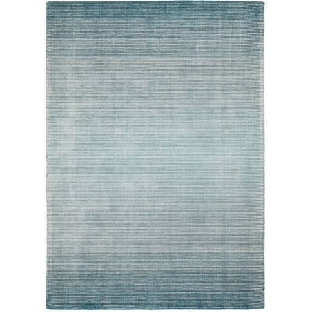 Tapis de salon prestige tissé main en viscose bleu clair Dew