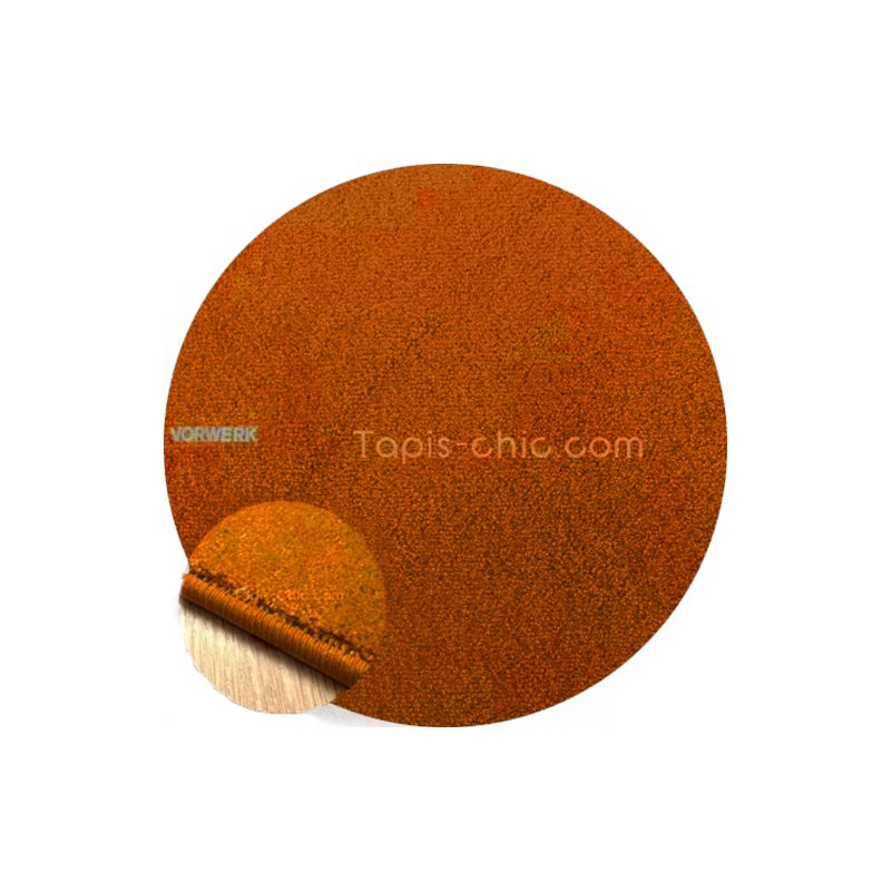 Tapis sur mesure Rond haut de gamme Lyrica Orange Rouille