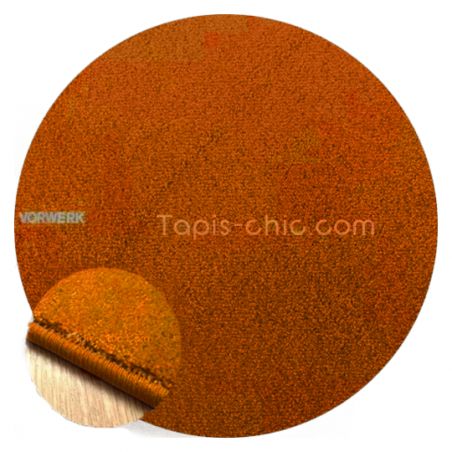 Tapis sur mesure Rond haut de gamme Lyrica Orange Rouille